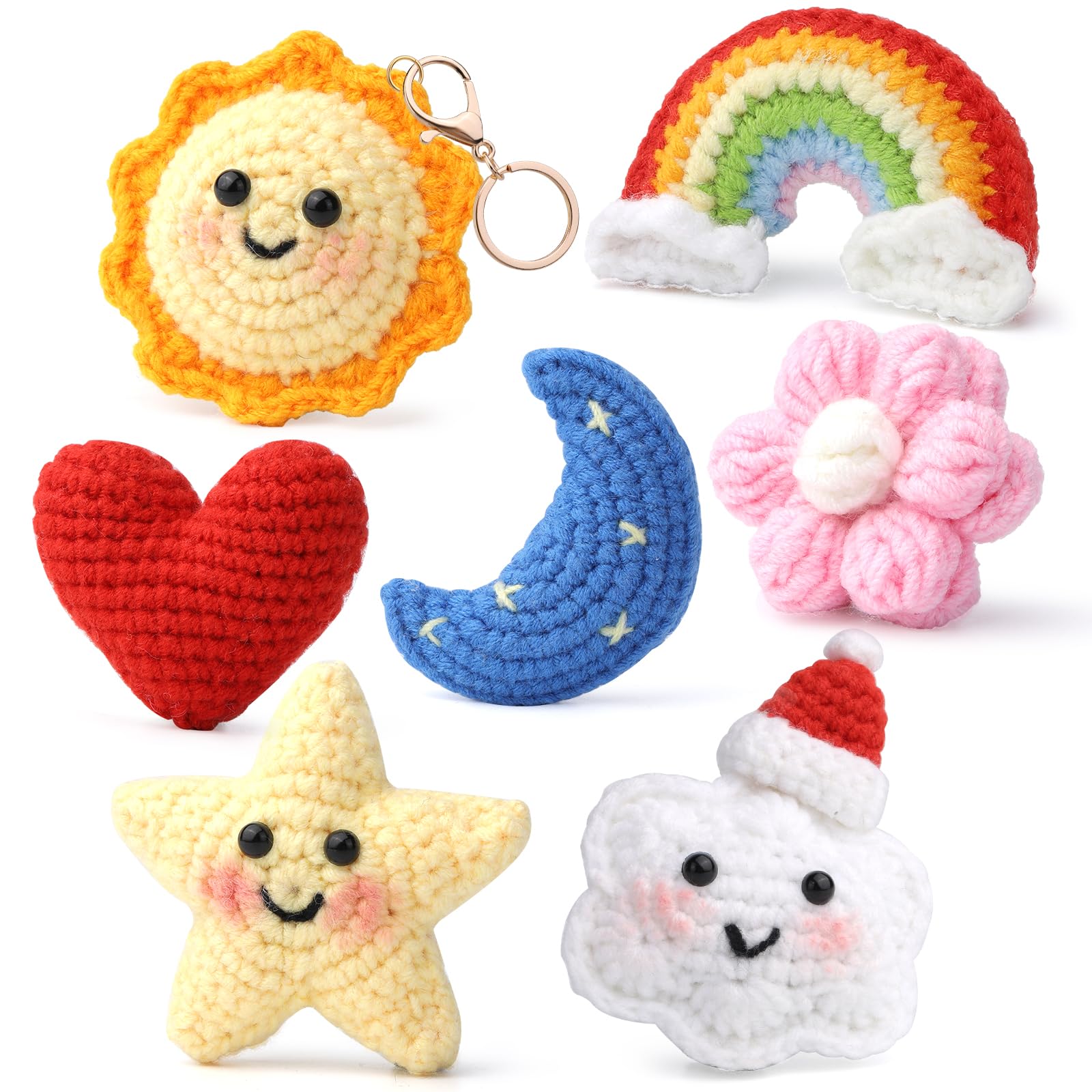 7 PCS Crochet Kit for Beginners, with 10 Colors of Yarn –